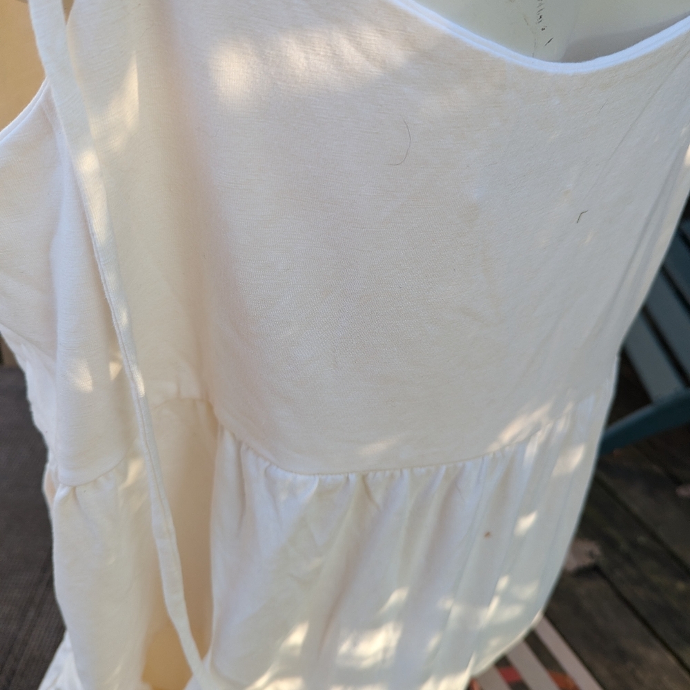 Plus size old Navy Cream cotton Knit Tie shoulder Triple tiered sundress Sz XXL - Picture 3 of 5